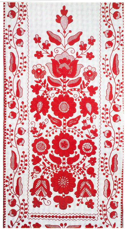 Рушник "Холодний Яр". 1994р. Домоткане полотно, акрил, рушниковий шов. Олександра Теліженко.