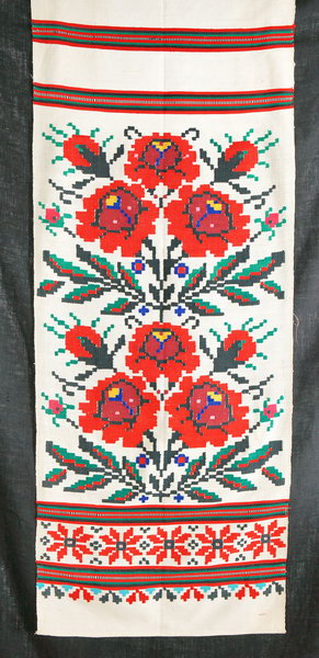 Рушник РР-180х35-73 - Рушник старовинний. Опис: тканий рушник, квіти, орнаментальні смуги, старовинний. Розмір: 180х35.